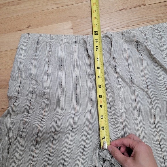 Eskandar Linen Blend Wide Leg Pants Drawstring Textured - Picture 7 of 12